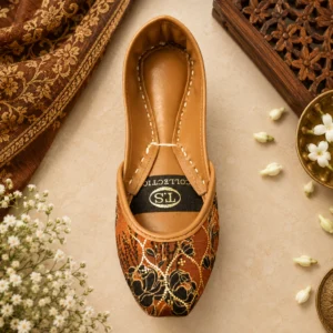 All Leather Khussa Digital Print (Brown)