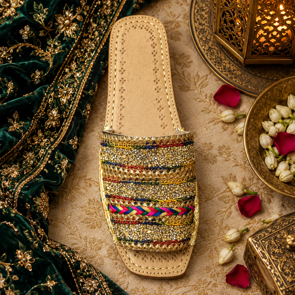 Leather Handmade Chappal (Multicolor)