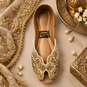 Fancy Handmade Warm Khussa  (Golden)